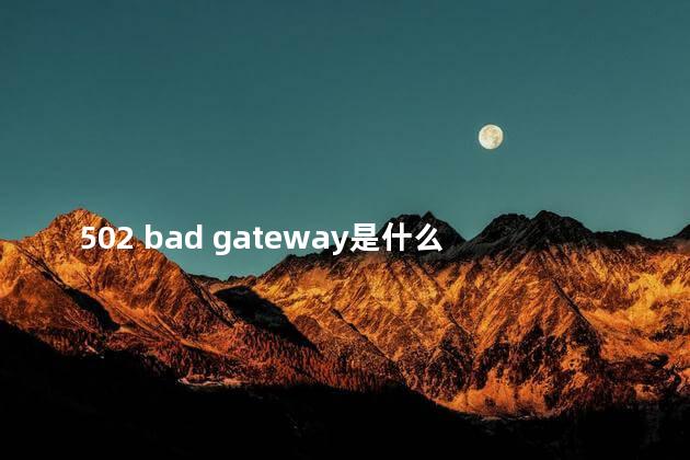 502 bad gateway是什么意思呢，502 bad gateway代表什么